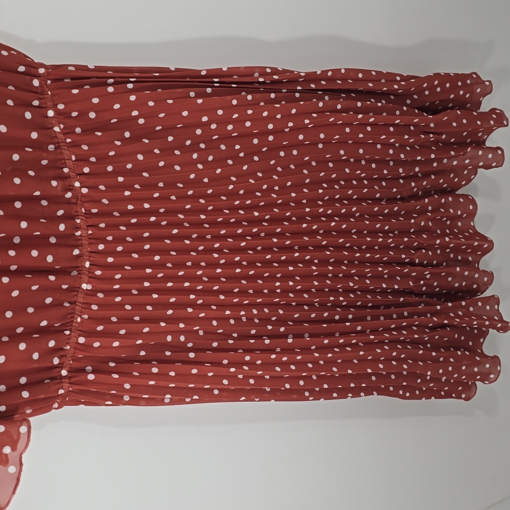 {Indigo Rose} Polka Dot Pleated Dress - Size MEDIUM - Picture 6 of 16